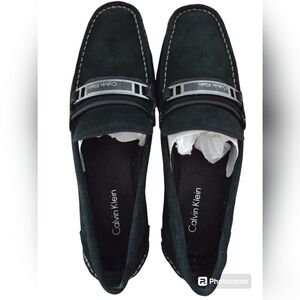 Calvin Klein Mario Suede Black Loafers Size 9M